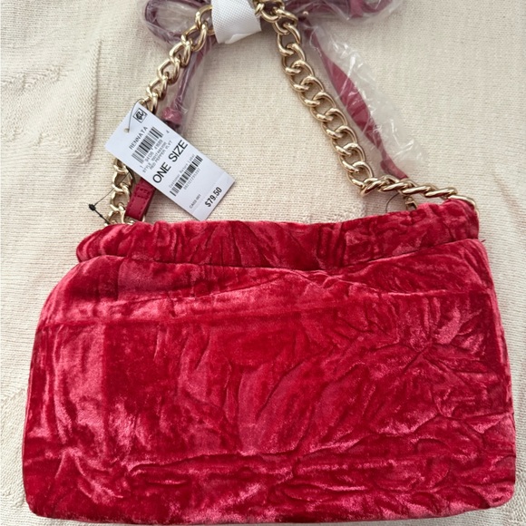 INC International Concepts Handbags - INC International Concepts Red Velvet Shoulder Bag